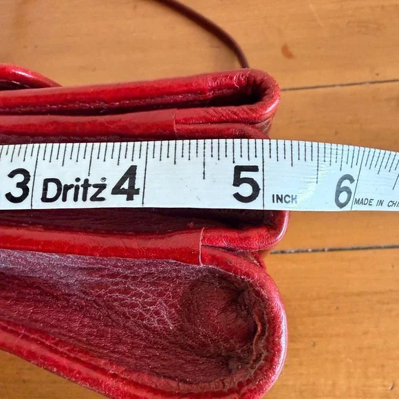 Brighton vintage Red Croc Embossed Leather Heart Purse Adjustable Crossbody - Picture 13 of 13